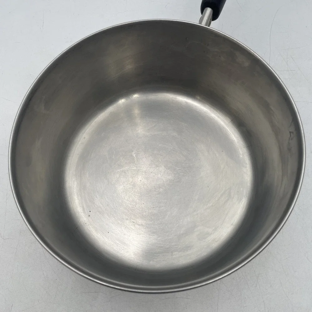 Vtg RevereWare Copper Bottom Saucepan Lot of 4 Pots+3 Lids 4qt 3qt 2qt 1qt-Clean